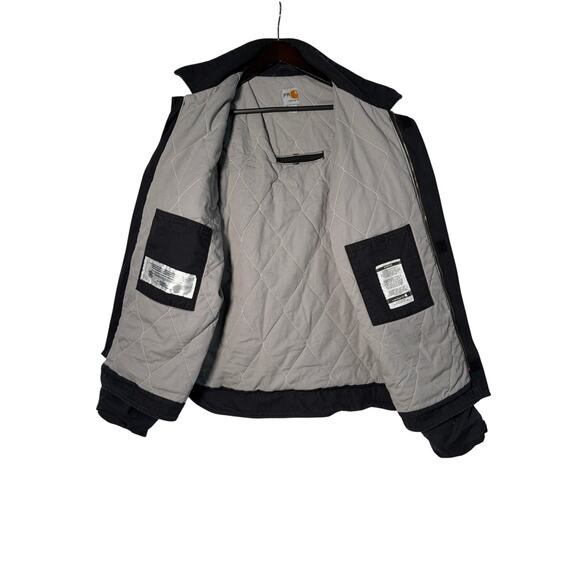 Carhartt FR 101625 Jacket Mens XL Black Quilt Lined Duck Coat Workwear NFPA 2112 - Picture 3 of 10